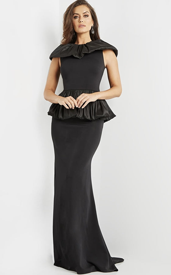 black peplum dress